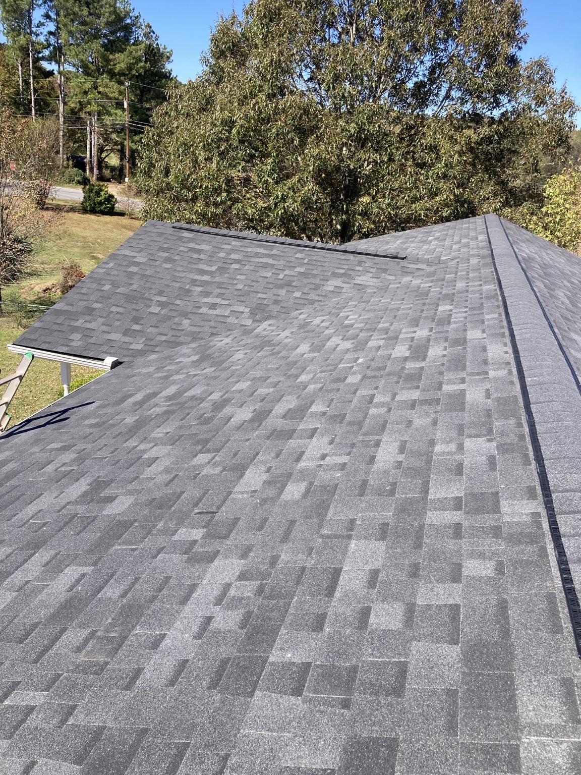 New asphalt shingle roof and ridge details